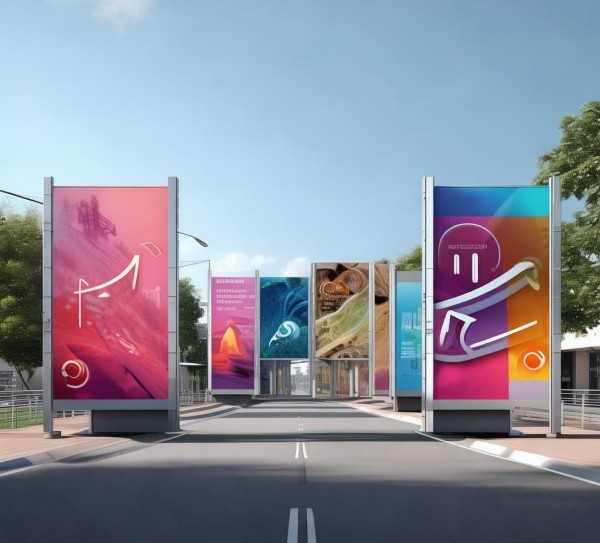 道路两侧广告设计图,视觉指引与商业价值的结合