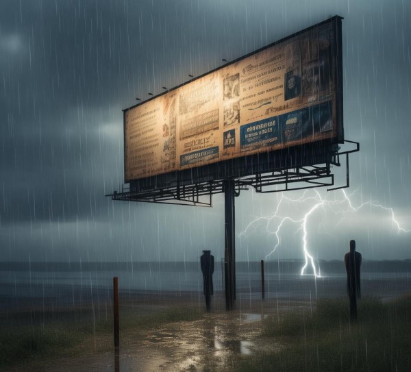 户外宣传广告的永恒魅力在风雨中彰显