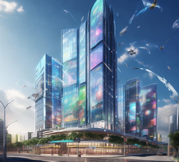 浦东新区多功能广告设计规划，推动城市智能化、多元化的 futuristic城市