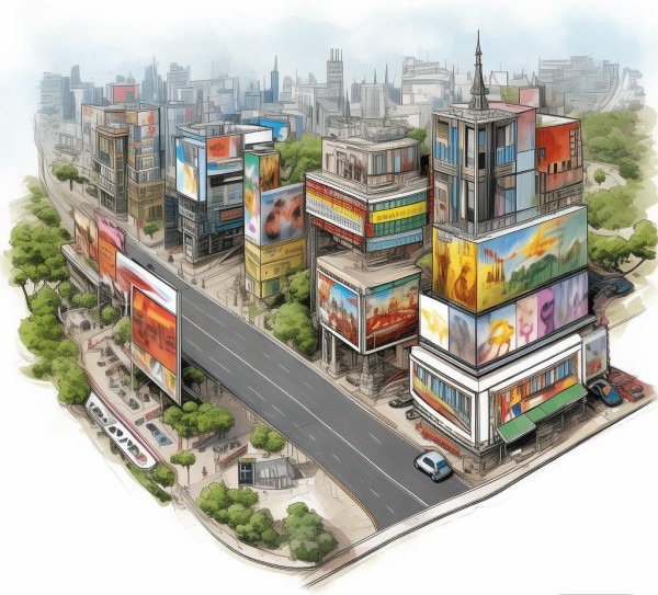 道路两侧广告布点规划图,城市文化繁荣的重要布局