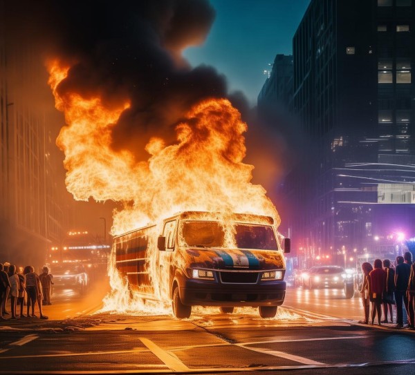广告宣传车着火事件,警示案例