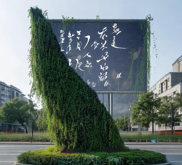 自然景观中的智慧之眼，广告牌的设计艺术之美
