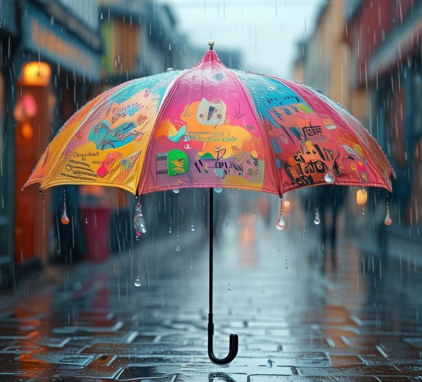 雨伞广告传递温暖守护