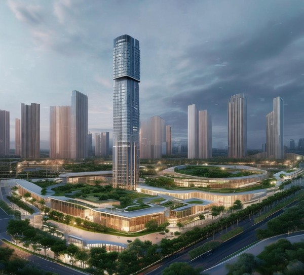 示范村的广告规划设计图，打造现代都市的视觉地标