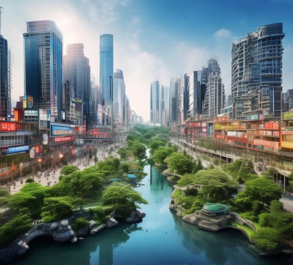 江干区风景与商业完美结合,名优广告设计之作