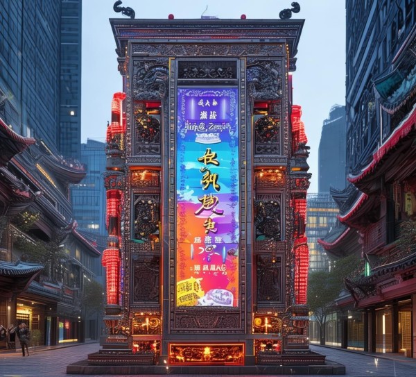 江庄广告牌,千年城市与现代艺术的完美融合