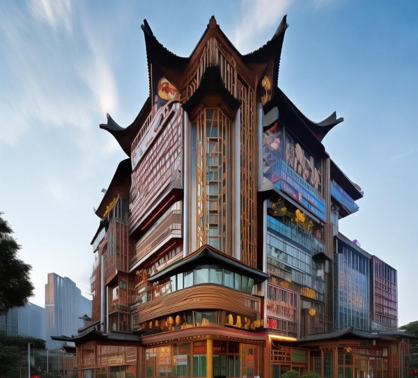 舟州楼体广告规划设计院，东方美学与现代建筑语言的完美融合