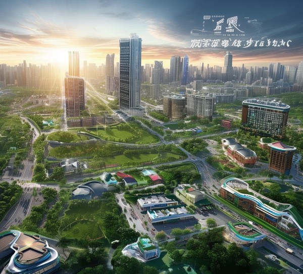 廊坊东站地块规划广告图，城市更新的视觉盛宴