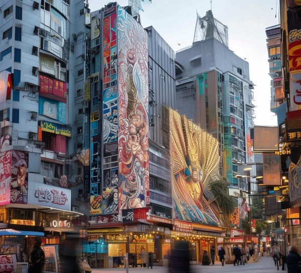 街头艺术与城市共生,街道广告牌设计与城市文化传承