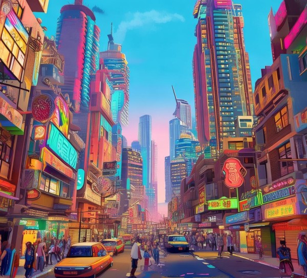 卡通街景,城市精神的视觉表达