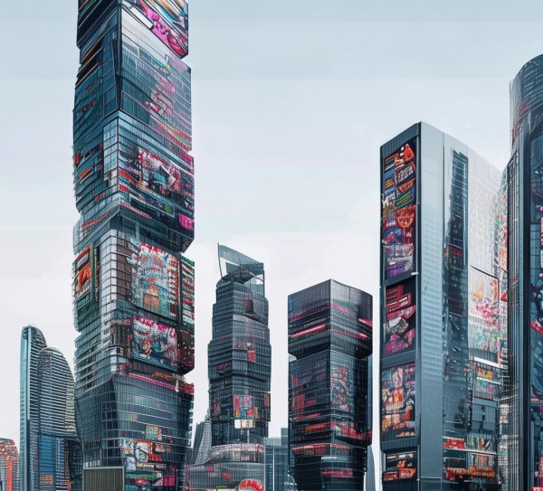 上海楼体广告规划图纸,城市化中的象征意义