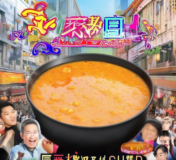 胡辣汤广告公司宣传图片中，最吸引人的形式就是红色辣味与时尚结合的艺术视觉盛宴。