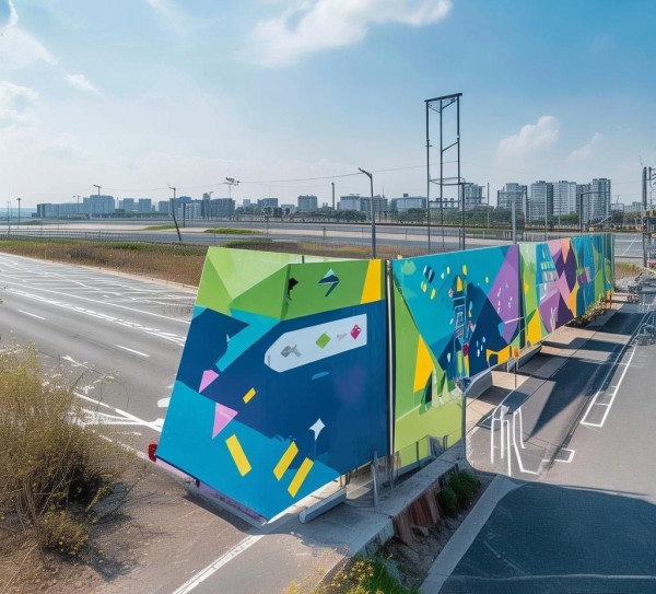 视觉指引交通顺畅，道路两侧广告设计图