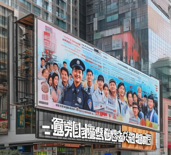 张店警方宣传广告牌案例，从宣传到文明的传播