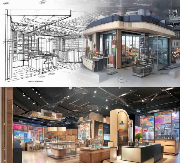 从设计到实施，广告店装修方案