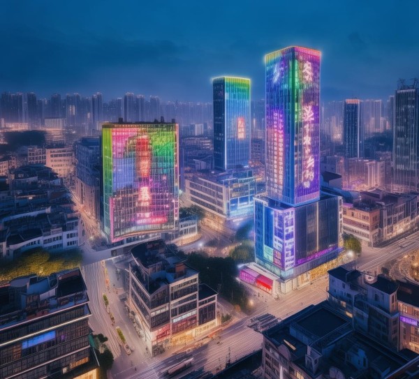 无锡广告灯光，灯影下的城市未来