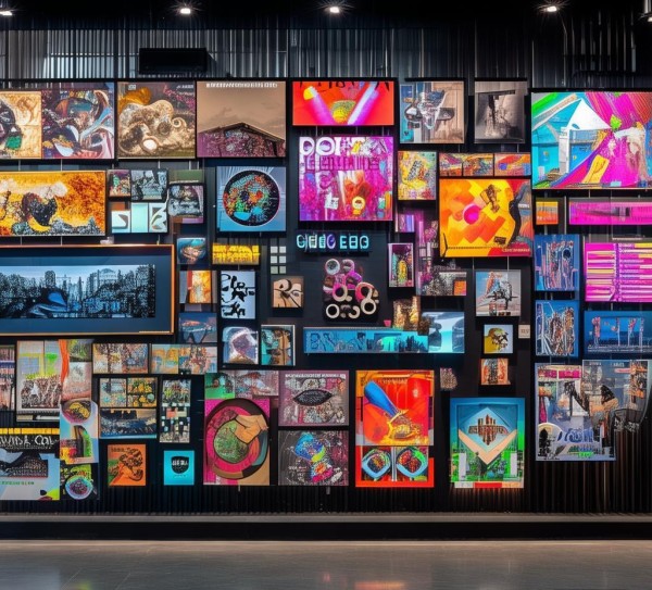 广告公司样品展示墙，视觉盛宴，品牌传播的创新