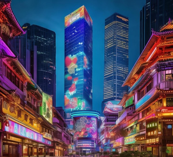 虹口区的创新广告设计，未来城市之都