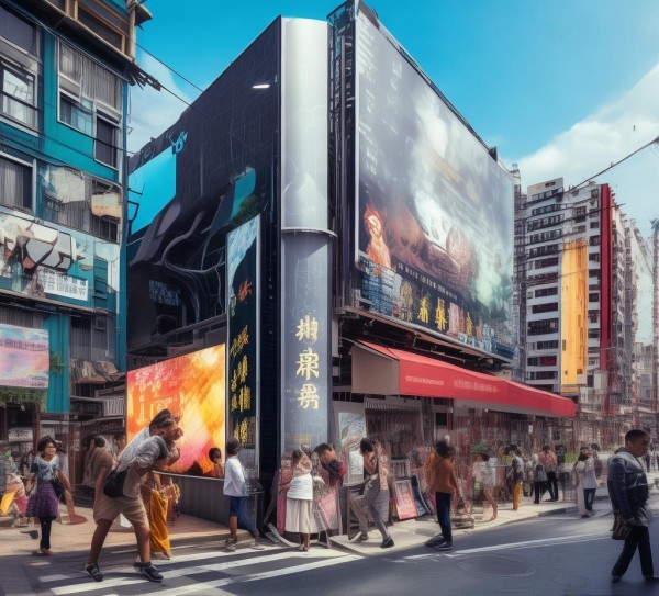 广告设计与社区文化碰撞,未来社区的活力与希望