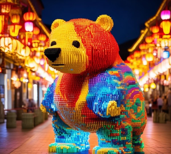 熊 lego 联名昆明灯会广告公司,创意Express,点亮城市夜空