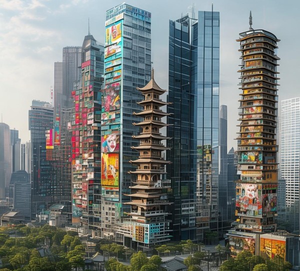 杭州楼体广告规划图，城市对话的深层意义与西湖自然景观
