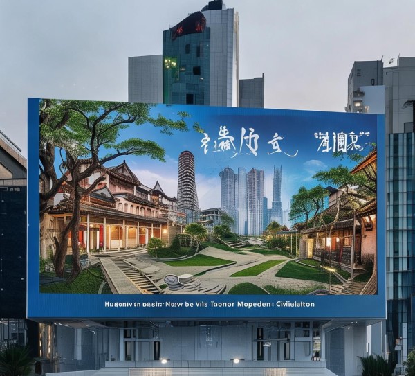 槐荫区的宣传广告，以现代文明的展示，打造新景象